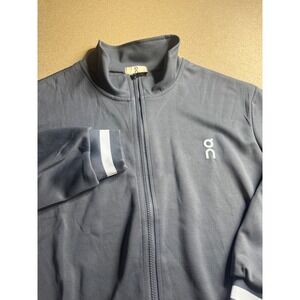 On Running Track Jacket Mens Slate Gray Full Zip Athletic Warm Up Mock Neck